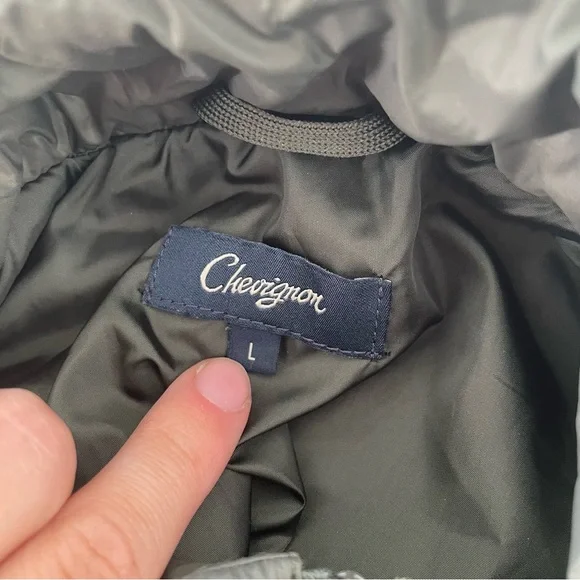CHEVIGNON Olive Green Quilted Togs Puffer Vest Duck Logo